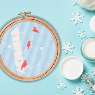 Silhouette Winter Birds Cross Stitch Pattern