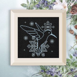 Winter Hummingbird Cross Stitch Pattern