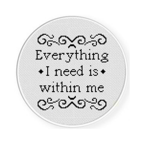 Everything I Need Is Within Me Cross Stitch Pattern - Image 2