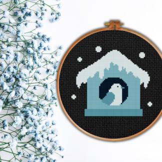 Winter Bird House Cross Stitch Pattern