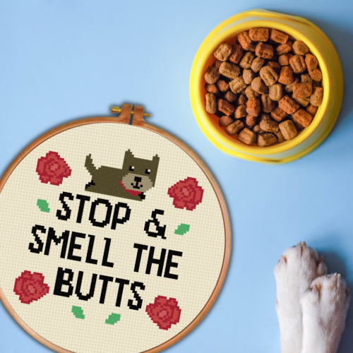 Stop And Smell The Butts Cross Stitch Pattern