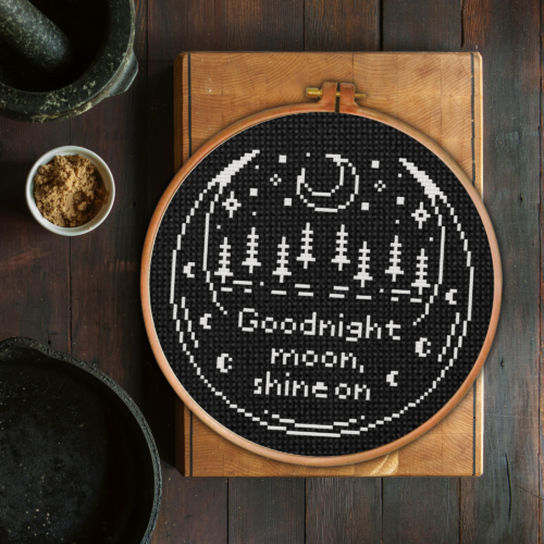 Goodnight Moon, Shine On Cross Stitch Pattern