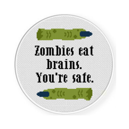 Zombies Eat Brains Cross Stitch Pattern - Image 2