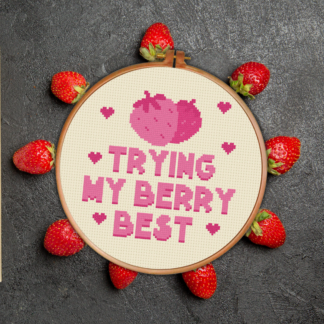 Trying My Berry Best Cross Stitch Pattern