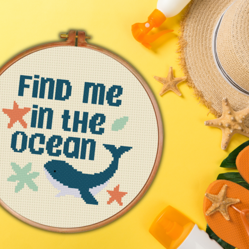 Find Me In The Ocean Cross Stitch Pattern