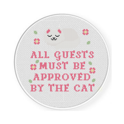 All Guests Must Be Approved By The Cat Cross Stitch Pattern - Image 2