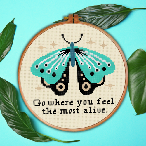 Go Where You Feel The Most Alive Cross Stitch Pattern