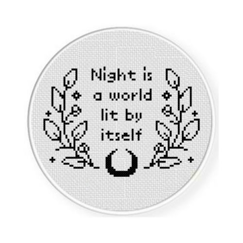 Night Is A World Lit By Itself Cross Stitch Pattern - Image 2