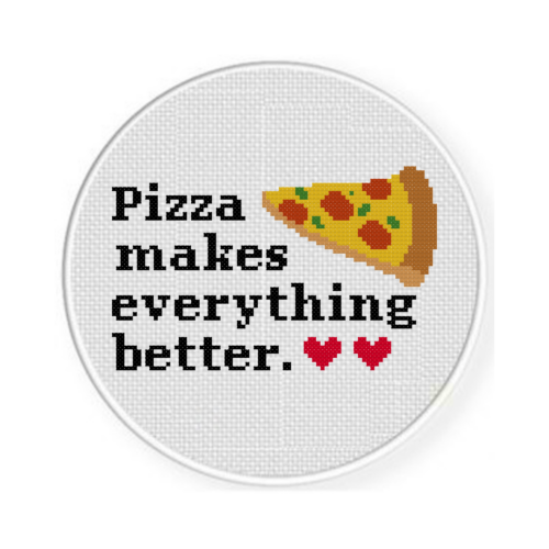 Pizza Makes Everything Better Cross Stitch Pattern - Image 2