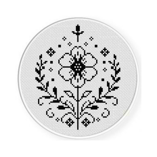 Pretty Flower Laurel Cross Stitch Pattern - Image 2