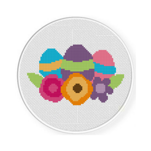 Egg and Flower Crown Cross Stitch Pattern - Image 2