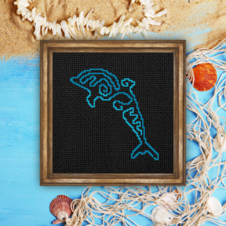 Line Art Dolphin Cross Stitch Pattern