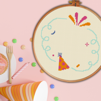 Party Frame Cross Stitch Pattern