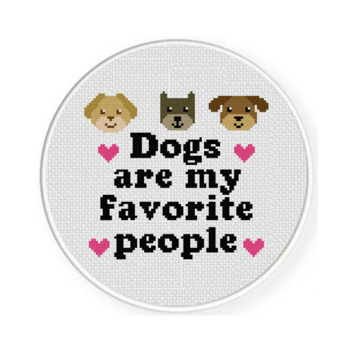 Dogs Are My Favorite People Cross Stitch Pattern - Image 2