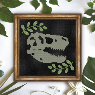 T-rex Skull Cross Stitch Pattern