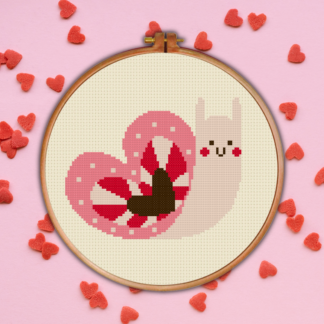 Snail Valentine Cross Stitch Pattern