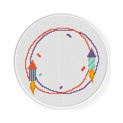 Fireworks Frame Cross Stitch Pattern - Image 2