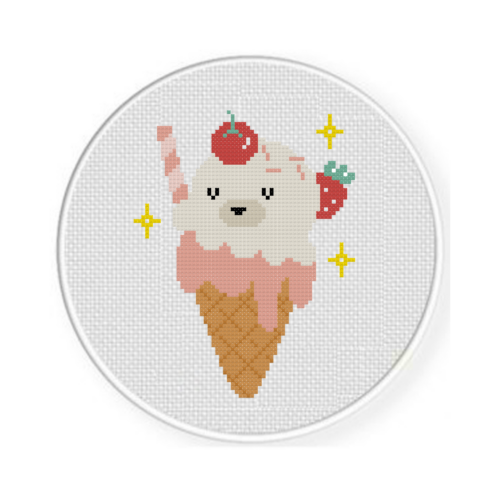Ice Cream Bear Cross Stitch Pattern - Image 2