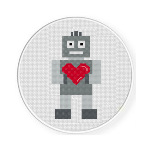 Robot Love Cross Stitch Pattern - Image 2