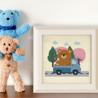 Giant Teddy Gift Cross Stitch Pattern