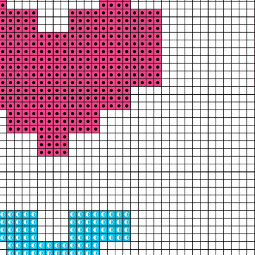 Pixel Monster Heart Cross Stitch Pattern - Image 3