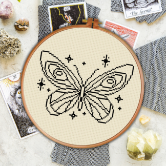 Groovy Butterfly Cross Stitch Pattern