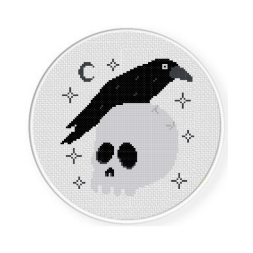 Skull And Crow Cross Stitch Pattern - Image 2