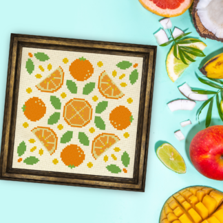 Orange Square Cross Stitch Pattern