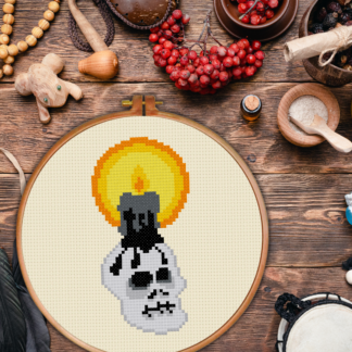 Skull Candle Cross Stitch Pattern