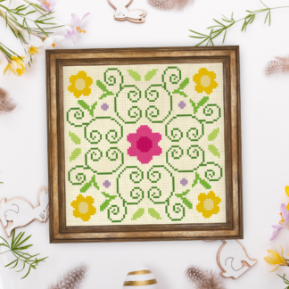 Blooming Easter Block Cross Stitch Pattern