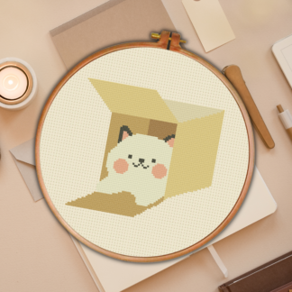 Cat In A Box Cross Stitch Pattern