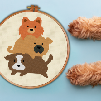 Puppy Stack Cross Stitch Pattern