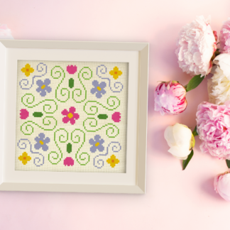 Easter Flower Block Cross Stitch Pattern