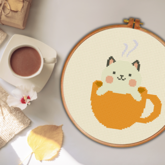 TeaCat Cross Stitch Pattern