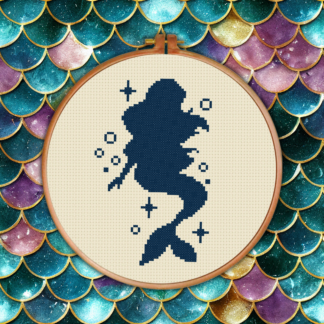 Mermaid Silhouette Cross Stitch Pattern
