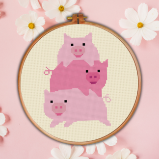 Piggy Stack Cross Stitch Pattern