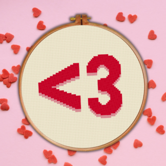 Nerdy Heart Cross Stitch Pattern
