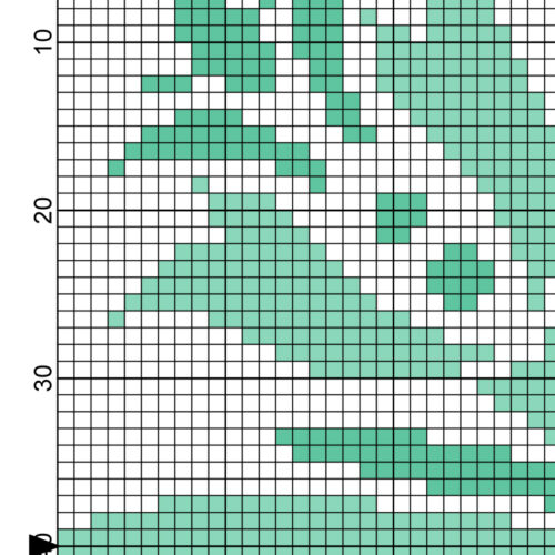 Green Damask Square Cross Stitch Pattern - Image 3