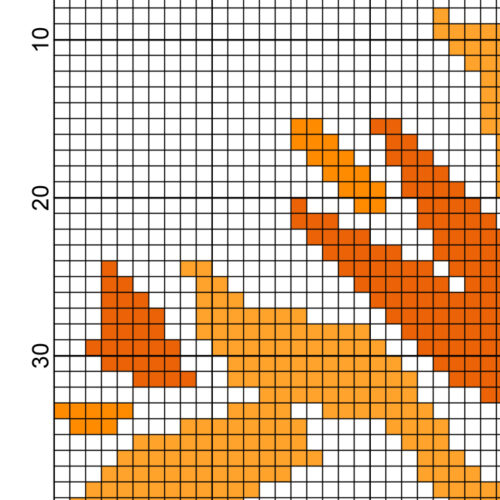 Orange Damask Square Cross Stitch Pattern - Image 4