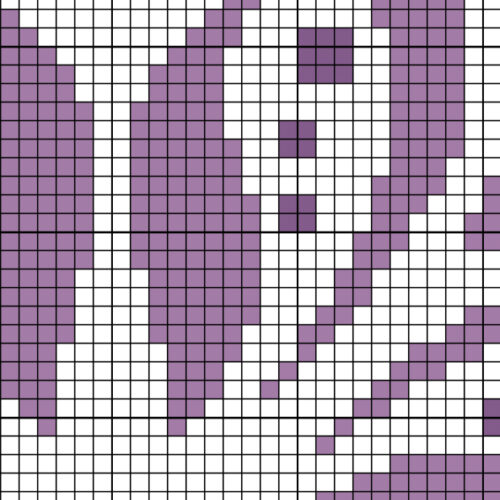 Purple Damask Square Cross Stitch Pattern - Image 4