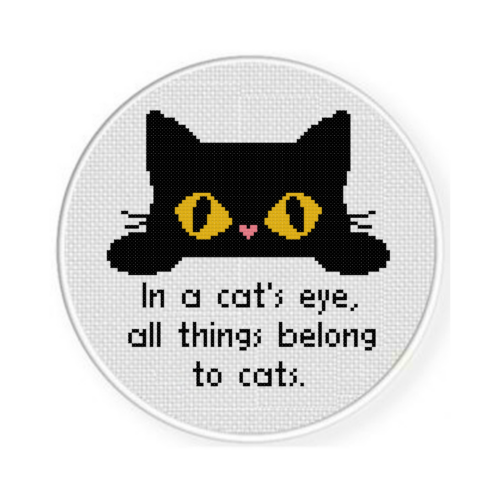 Peeking Black Cat Cross Stitch Pattern - Image 2