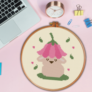 Petal Flower Bunny Cross Stitch Pattern