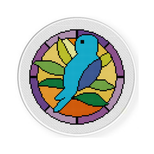Stained Glass Bird Cross Stitch Pattern - Image 2