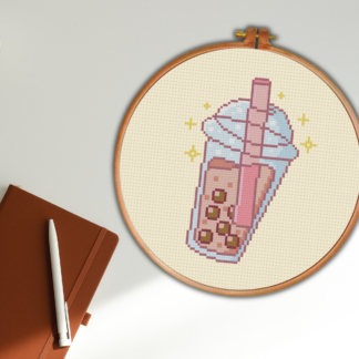 Boba Milktea Cross Stitch Pattern