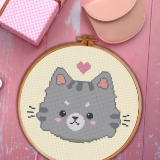 Kawaii Kitty Cross Stitch Pattern