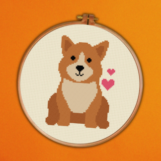 Sitting Corgi Cross Stitch Pattern