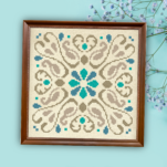 Brown Floral Deco Cross Stitch Pattern