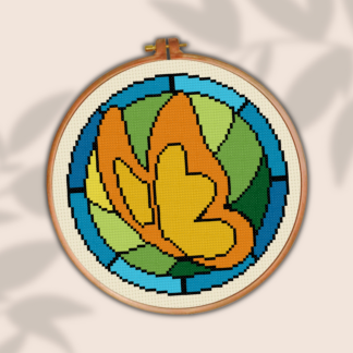Stained Glass Butterfly Cross Stitch Pattern