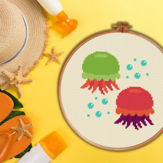 Cute Little Jellyfish Cross Stitch Pattern
