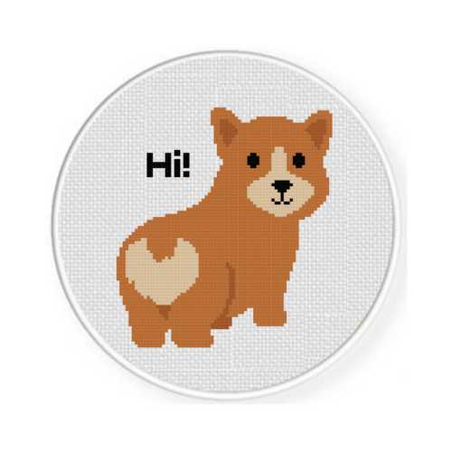 Hi Corgi Cross Stitch Pattern - Image 2